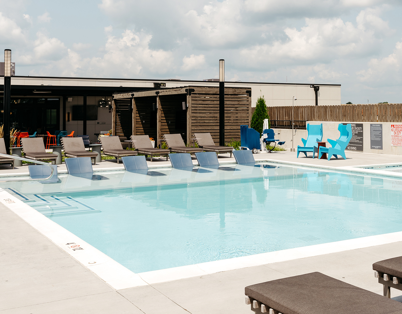 A resort-style swimming pool