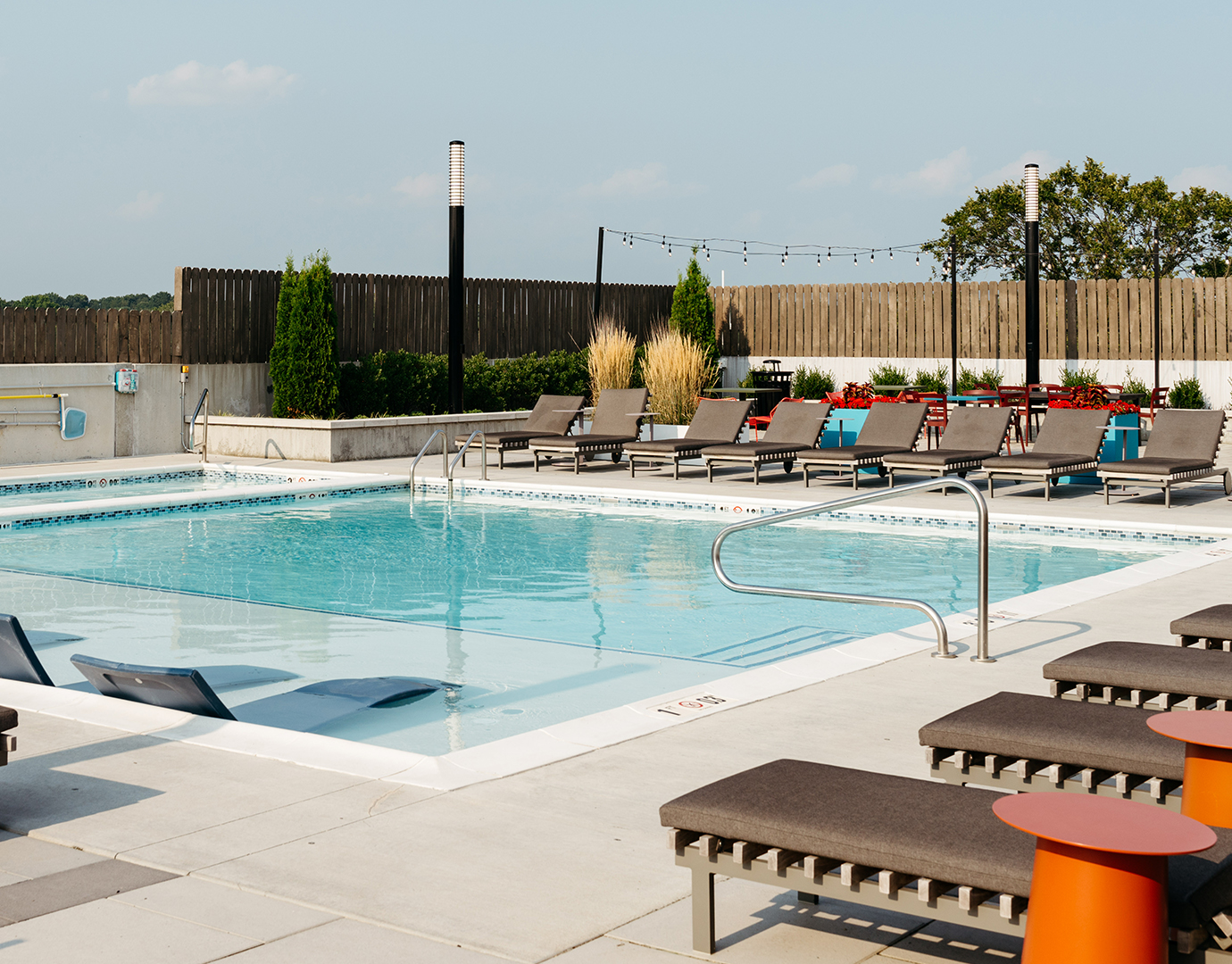 An outdoor swimming pool