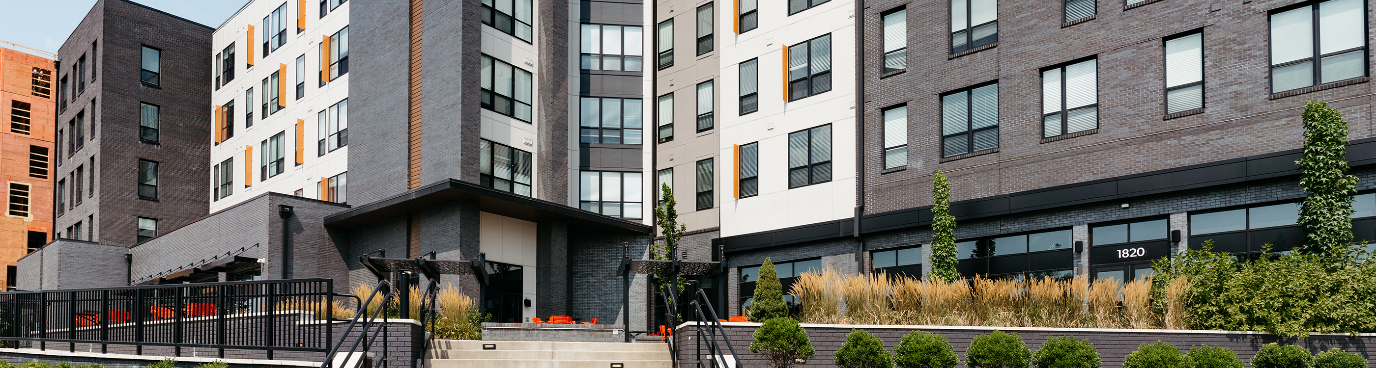The exterior of The Rive Bloomington