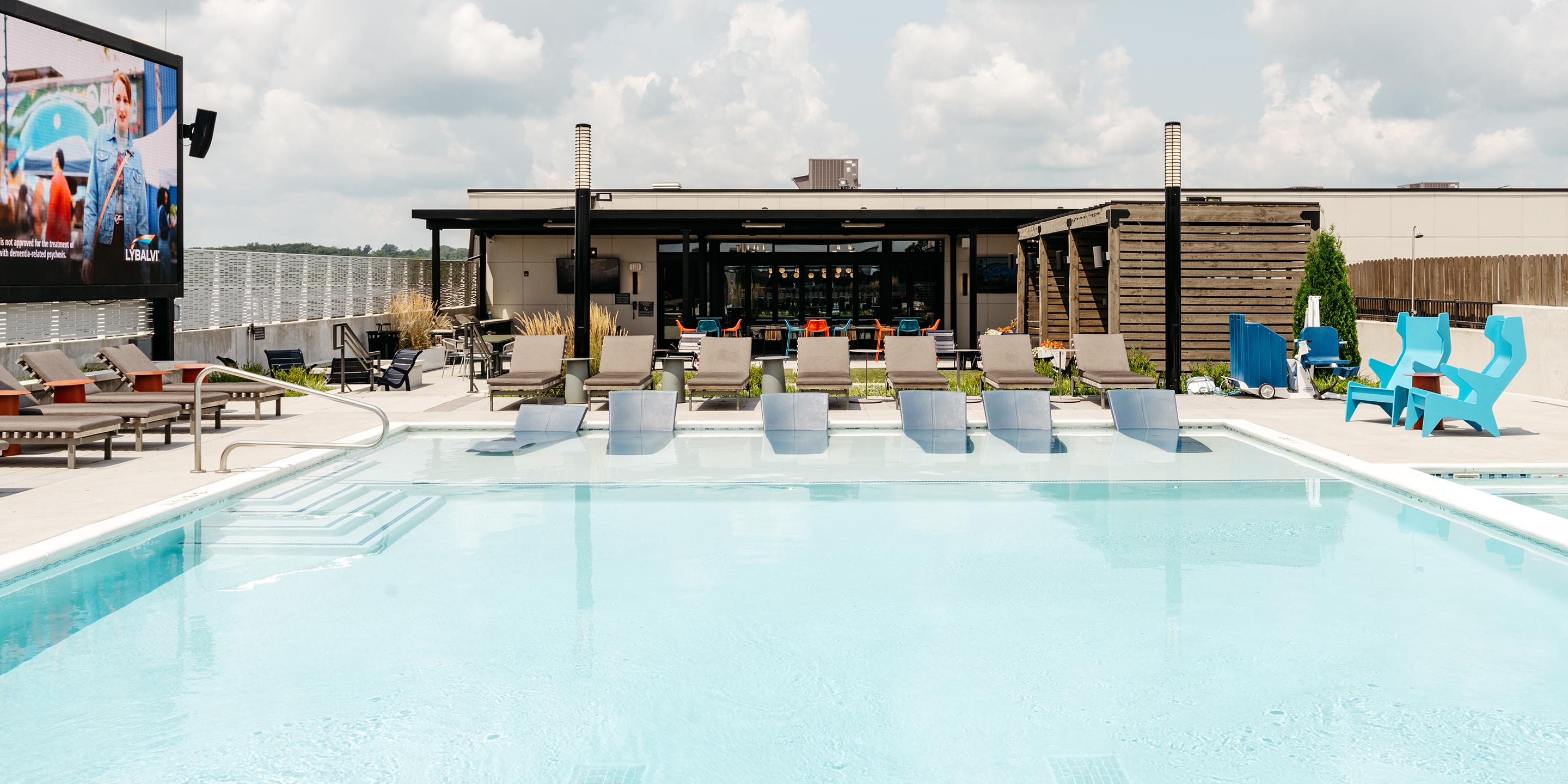 A resort-style swimming pool